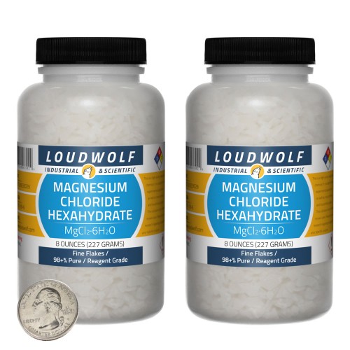 Magnesium Chloride Hexahydrate - 1 Pound in 2 Bottles