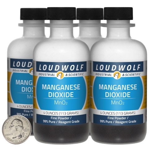 Manganese Dioxide - 1 Pound in 4 Bottles