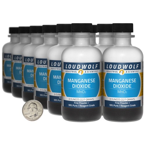Manganese Dioxide - 6 Pounds in 12 Bottles