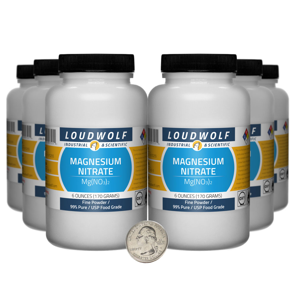 Magnesium Nitrate - 2.3 Pounds in 6 Bottles Magnesium Nitrate - 2.3 Pounds in 6 Bottles