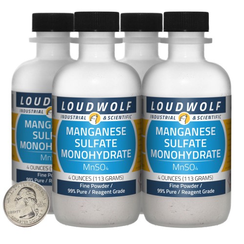 Manganese Sulfate Monohydrate - 1 Pound in 4 Bottles Manganese Sulfate Monohydrate - 1 Pound in 4 Bottles