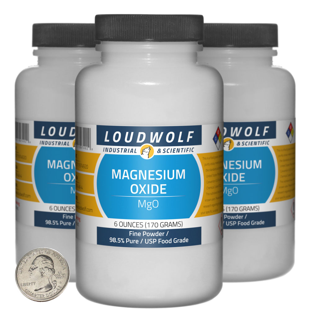 Magnesium Oxide - 1.1 Pounds in 3 Bottles Magnesium Oxide - 1.1 Pounds in 3 Bottles