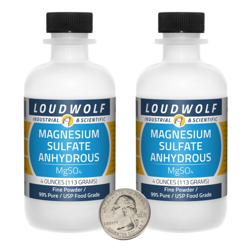 Magnesium Sulfate Anhydrous - 8 Ounces in 2 Bottles
