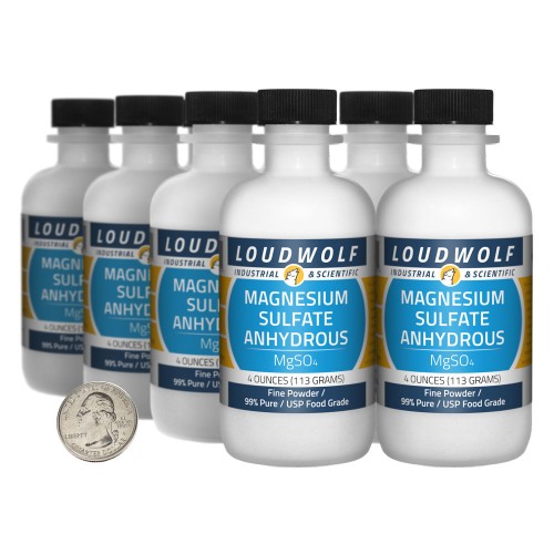 Magnesium Sulfate Anhydrous - 2 Pounds in 8 Bottles