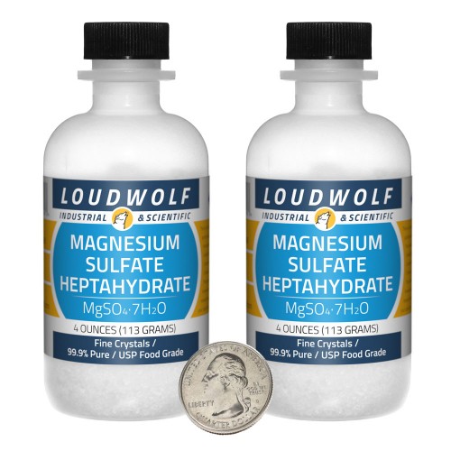 Magnesium Sulfate Heptahydrate - 8 Ounces in 2 Bottles