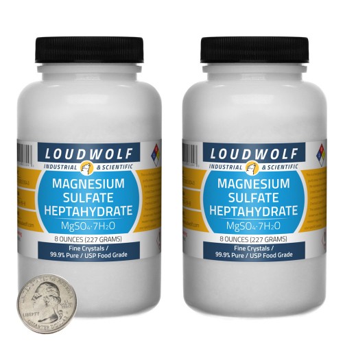 Magnesium Sulfate Heptahydrate - 1 Pound in 2 Bottles