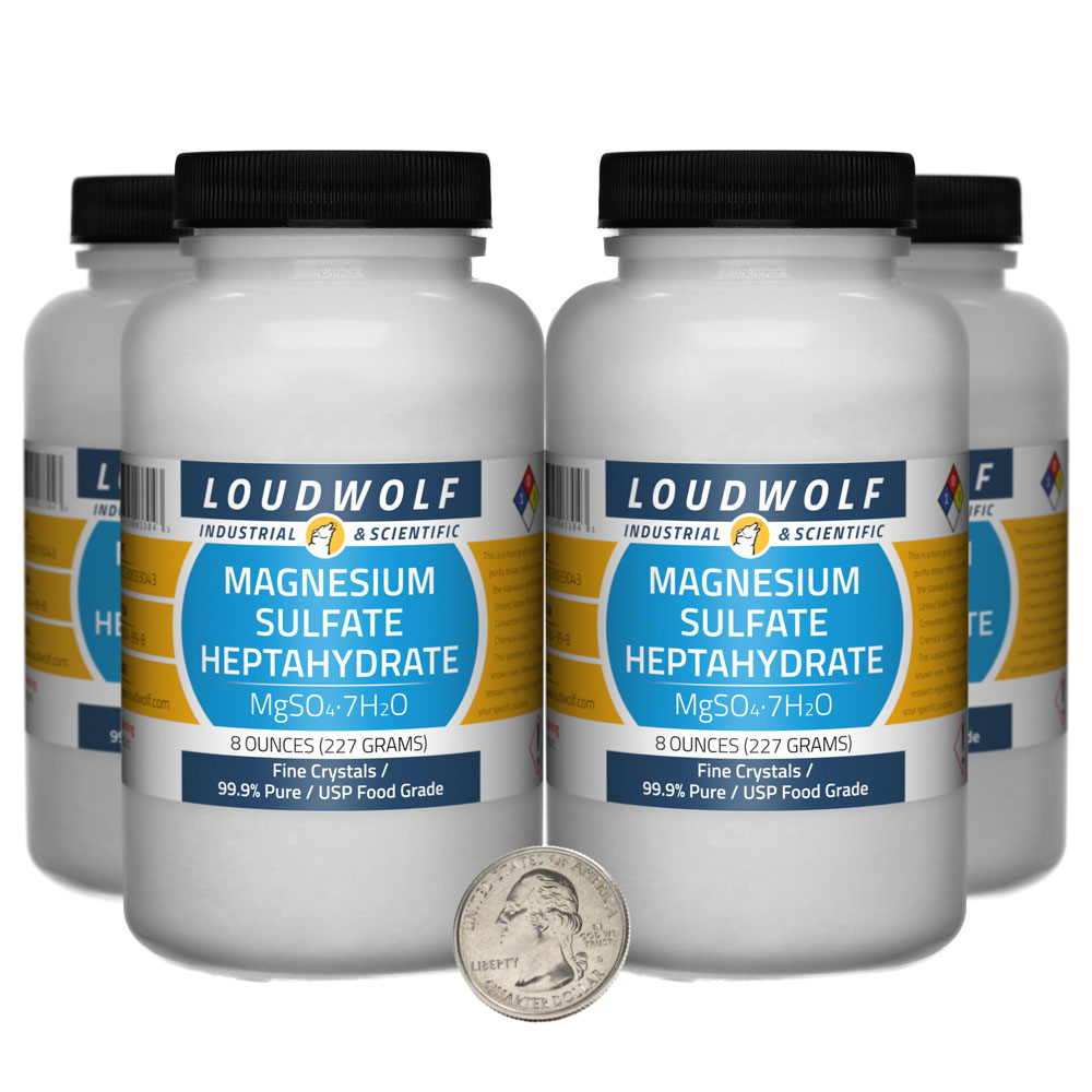 Magnesium Sulfate Heptahydrate - 2 Pounds in 4 Bottles Magnesium Sulfate Heptahydrate - 2 Pounds in 4 Bottles
