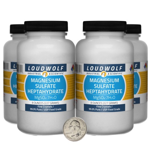 Magnesium Sulfate Heptahydrate - 2 Pounds in 4 Bottles
