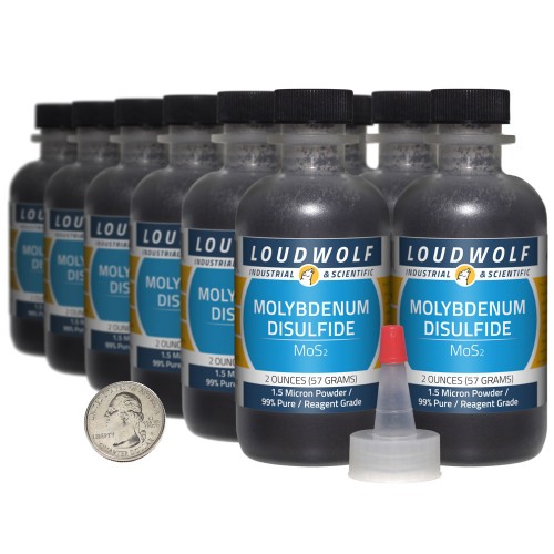 Molybdenum Disulfide - 1.5 Pounds in 12 Bottles