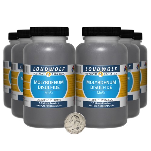 Molybdenum Disulfide - 1.5 Pounds in 6 Bottles