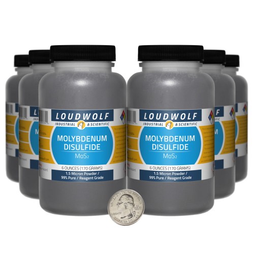 Molybdenum Disulfide - 2.3 Pounds in 6 Bottles