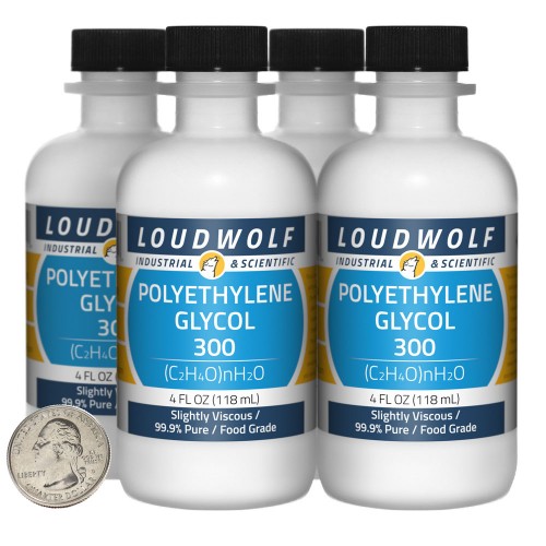 Polyethylene Glycol  300 - 16 Fluid Ounces in 4 Bottles