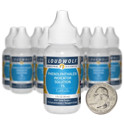 Phenolphthalein Indicator Solution 1% - 10 Fluid Ounces in 10 Bottles Phenolphthalein Indicator Solution 1% - 10 Fluid Ounces in 10 Bottles