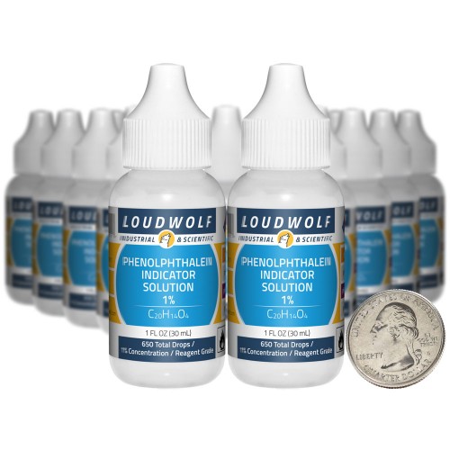 Phenolphthalein Indicator Solution 1% - 20 Fluid Ounces in 20 Bottles Phenolphthalein Indicator Solution 1% - 20 Fluid Ounces in 20 Bottles