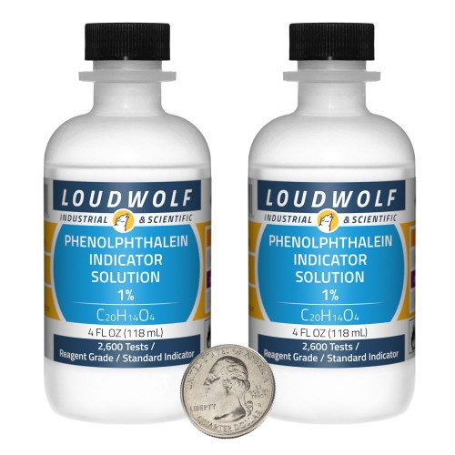 Phenolphthalein Indicator Solution 1%  - 8 Fluid Ounces in 2 Bottles