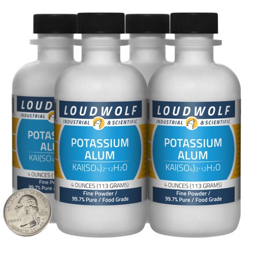 Potassium Alum - 1 Pound in 4 Bottles
