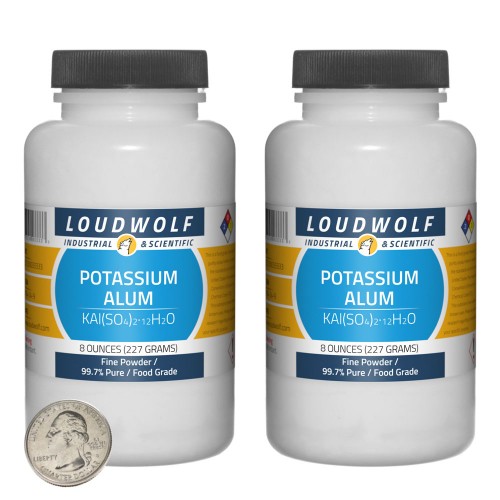 Potassium Alum - 1 Pound in 2 Bottles