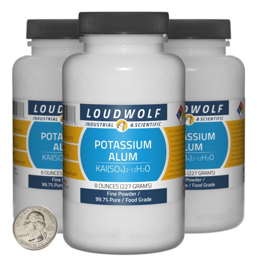 Potassium Alum - 1.5 Pounds in 3 Bottles