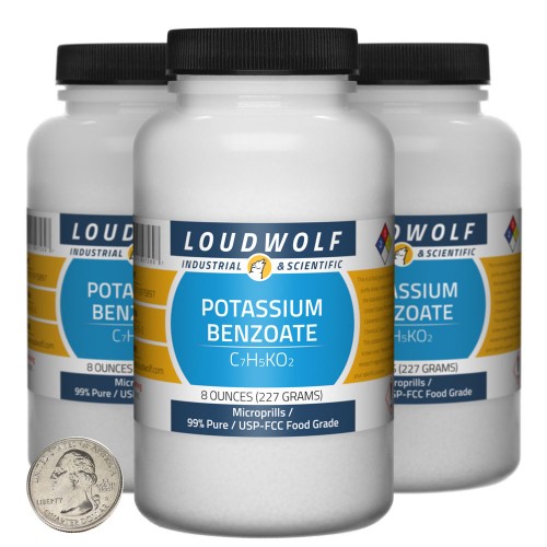 Potassium Benzoate - 1.5 Pounds in 3 Bottles
