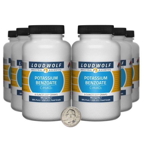 Potassium Benzoate - 3 Pounds in 6 Bottles