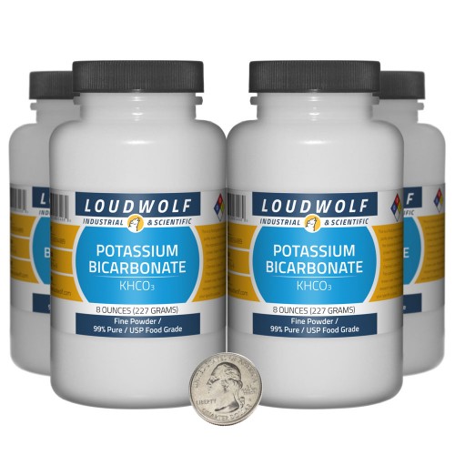 Potassium Bicarbonate - 2 Pounds in 4 Bottles