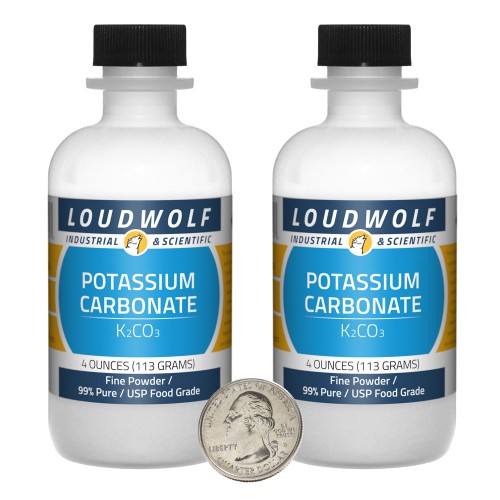 Potassium Carbonate - 8 Ounces in 2 Bottles