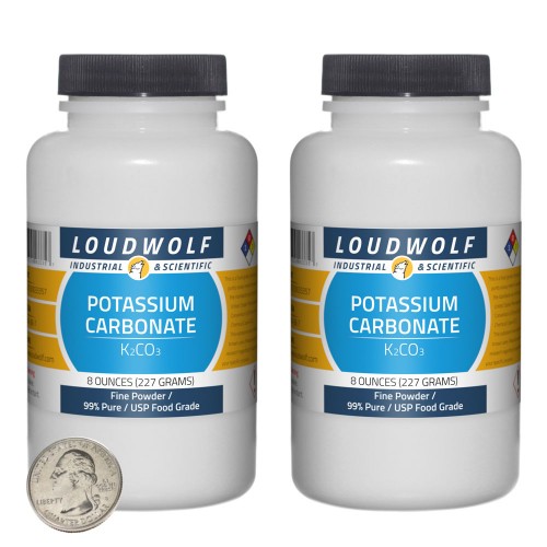Potassium Carbonate - 1 Pound in 2 Bottles
