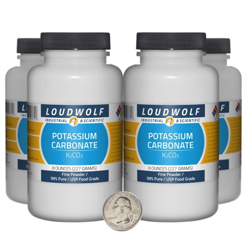 Potassium Carbonate - 2 Pounds in 4 Bottles