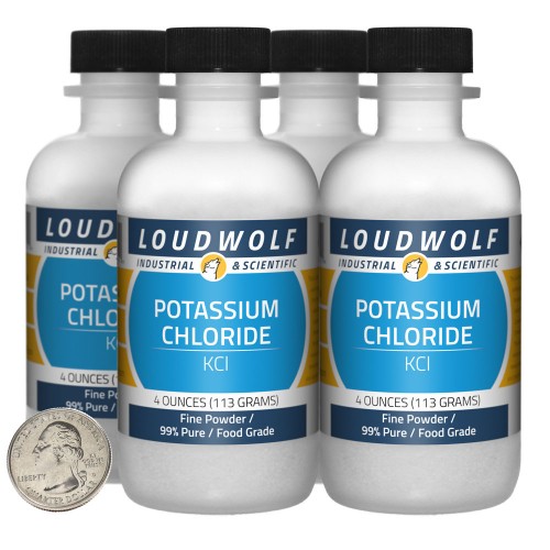 Potassium Chloride - 1 Pound in 4 Bottles
