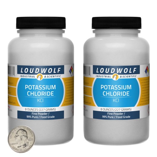 Potassium Chloride - 1 Pound in 2 Bottles