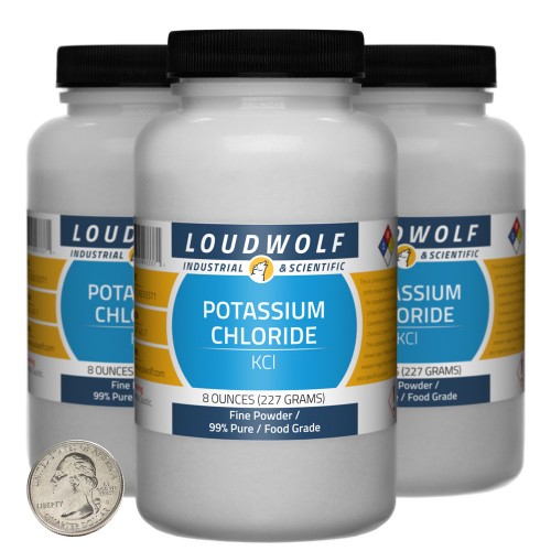 Potassium Chloride - 1.5 Pounds in 3 Bottles