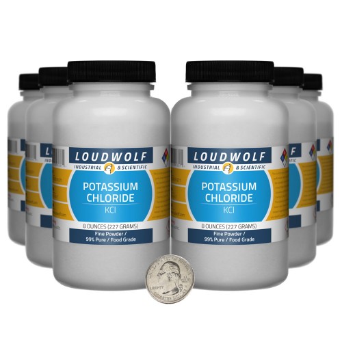 Potassium Chloride - 3 Pounds in 6 Bottles
