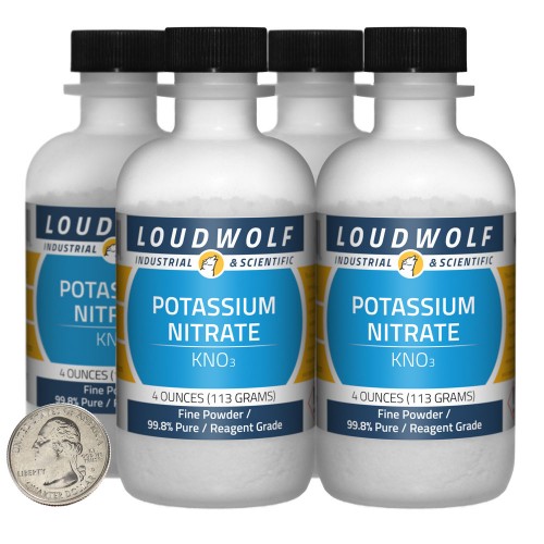 Potassium Nitrate - 1 Pound in 4 Bottles