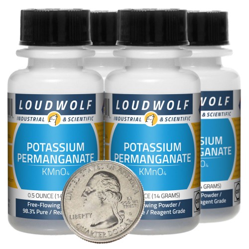 Potassium Permanganate - 2 Ounces in 4 Bottles