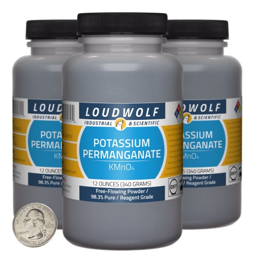 Potassium Permanganate - 2.3 Pounds in 3 Bottles