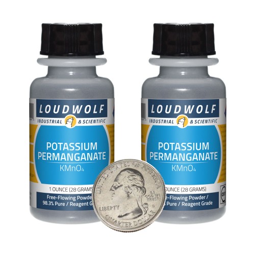 Potassium Permanganate - 2 Ounces in 2 Bottles