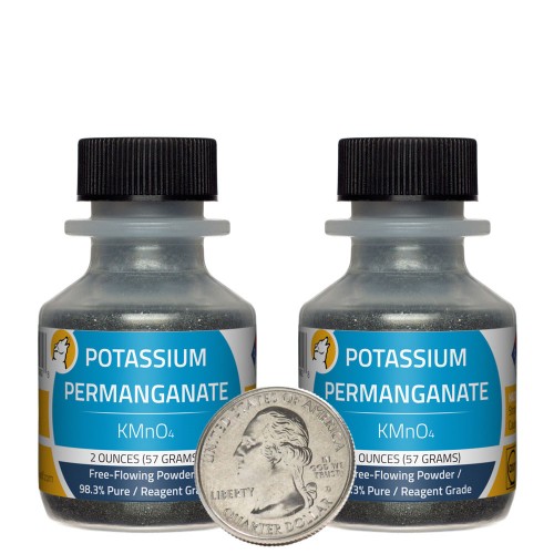 Potassium Permanganate - 4 Ounces in 2 Bottles Potassium Permanganate - 4 Ounces in 2 Bottles