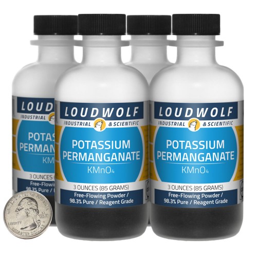 Potassium Permanganate - 12 Ounces in 4 Bottles