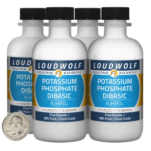 Potassium Phosphate Dibasic - 1 Pound in 4 Bottles Potassium Phosphate Dibasic - 1 Pound in 4 Bottles
