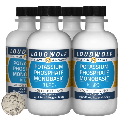 Potassium Phosphate Monobasic - 1 Pound in 4 Bottles