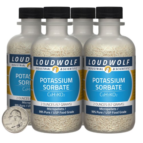 Potassium Sorbate - 8 Ounces in 4 Bottles