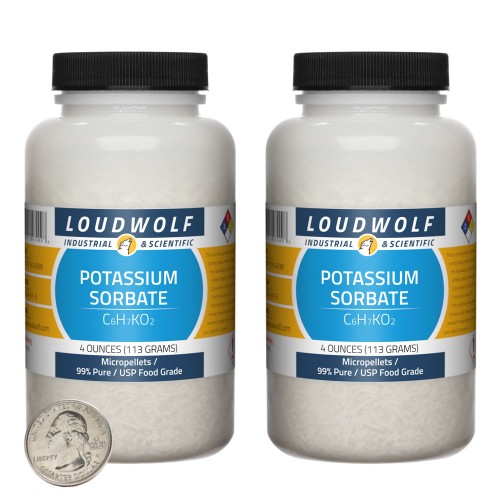 Potassium Sorbate - 8 Ounces in 2 Bottles