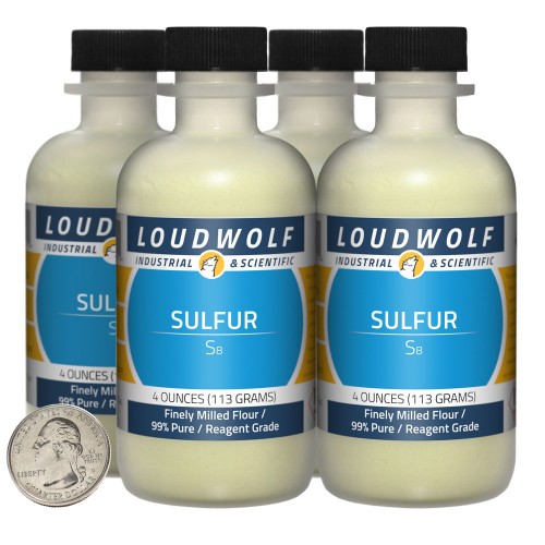 Sulfur - 1 Pound in 4 Bottles