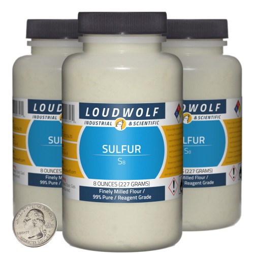 Sulfur - 1.5 Pounds in 3 Bottles Sulfur - 1.5 Pounds in 3 Bottles