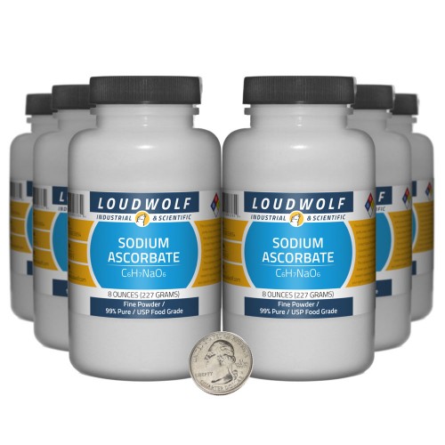 Sodium Ascorbate - 3 Pounds in 6 Bottles