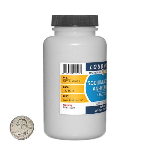Sodium Acetate Anhydrous - 1 Pound in 2 Bottles