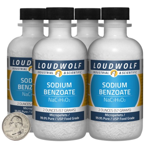 Sodium Benzoate - 8 Ounces in 4 Bottles
