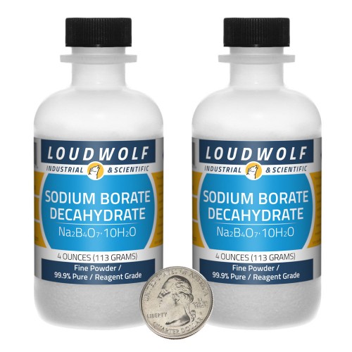Sodium Borate Decahydrate - 8 Ounces in 2 Bottles