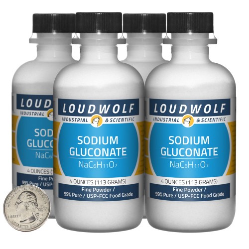 Sodium Gluconate - 1 Pound in 4 Bottles