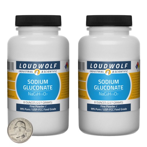 Sodium Gluconate - 1 Pound in 2 Bottles